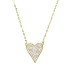 将图片加载到图库查看器，Pave Elongated Heart Necklace
