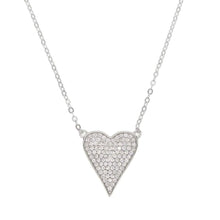 将图片加载到图库查看器，Pave Elongated Heart Necklace
