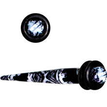 Load image into Gallery viewer, Black Acrylic Southwest Weave Straight Taper Set 3mm to 16mm
