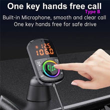 Load image into Gallery viewer, PD18W and QC3.0 Bluetooth 5.0 Car Radio Adapter Dual Fast Charging Port Wireless FM Audio Hands Free Car Kit Receiver
