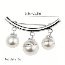 Load image into Gallery viewer, Pearl Fixed Collar Clip Charm Safety Pin
