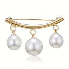 Load image into Gallery viewer, Pearl Fixed Collar Clip Charm Safety Pin
