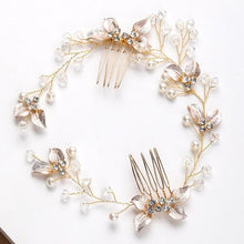 将图片加载到图库查看器，Pearl Leaf Comb Headband Hair Accessories For Women Tiara Headband Wedding Accessories Headband on the head Gorgeous Hair Accessories For Women
