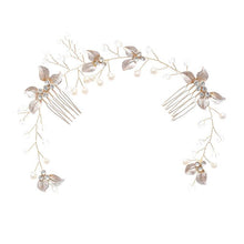 将图片加载到图库查看器，Pearl Leaf Comb Headband Hair Accessories For Women Tiara Headband Wedding Accessories Headband on the head Gorgeous Hair Accessories For Women
