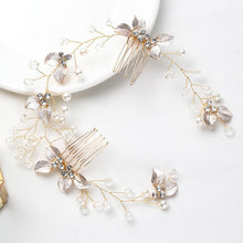 将图片加载到图库查看器，Pearl Leaf Comb Headband Hair Accessories For Women Tiara Headband Wedding Accessories Headband on the head Gorgeous Hair Accessories For Women
