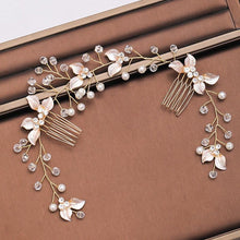 将图片加载到图库查看器，Pearl Leaf Comb Headband Hair Accessories For Women Tiara Headband Wedding Accessories Headband on the head Gorgeous Hair Accessories For Women
