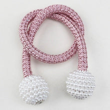Load image into Gallery viewer, Pearl Magnetic Curtain Clip Tieback Home Decor Buckle Curtain Holder Hanging Ball Rope Straps Holdbacks Room Accessories Strong Magnetic Curtain Tiebacks Pearl Decorative Rope Window Holdbacks For Drapes Home Office
