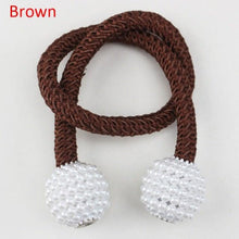 Load image into Gallery viewer, Pearl Magnetic Curtain Clip Tieback Home Decor Buckle Curtain Holder Hanging Ball Rope Straps Holdbacks Room Accessories Strong Magnetic Curtain Tiebacks Pearl Decorative Rope Window Holdbacks For Drapes Home Office
