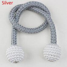 Load image into Gallery viewer, Pearl Magnetic Curtain Clip Tieback Home Decor Buckle Curtain Holder Hanging Ball Rope Straps Holdbacks Room Accessories Strong Magnetic Curtain Tiebacks Pearl Decorative Rope Window Holdbacks For Drapes Home Office
