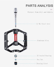 将图片加载到图库查看器，Pedals Bicycle Aluminum Pedal Mountain Urban Road Parts Sealed Bearing Flat Platform All-Round Pedals Bike Accessories Advanced 4 Bearings Mountain Bike Pedals Platform Bicycle Flat Alloy Pedals
