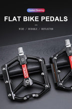 将图片加载到图库查看器，Pedals Bicycle Aluminum Pedal Mountain Urban Road Parts Sealed Bearing Flat Platform All-Round Pedals Bike Accessories Advanced 4 Bearings Mountain Bike Pedals Platform Bicycle Flat Alloy Pedals

