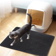 将图片加载到图库查看器，Pet Cat Litter Mat Waterproof Double Layer Cat Litter Trapping Pet Litter Box Mat Clean Pad Products For Cats Accessories Cat Litter Mat Trapping for Litter Box No-Toxic &amp; Super Size  Urine &amp; Waterproof Honeycomb Double Layer Anti Tracking Mats

