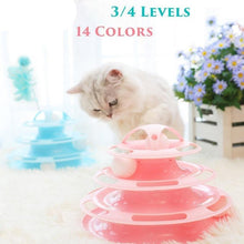 将图片加载到图库查看器，Pet Cat Toy Training Amusement Plate Kitten Tower Tracks Disc Cat Intelligence Amusement Triple Disc tumbler  Fish Animal Toy For Small Dogs Wiggle Fish Catnip Toys Motion Kitten Toy Plush Interactive Cat Toys for Cat Exercise
