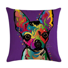 将图片加载到图库查看器，Pet Dog Elegant Design Linen Cotton Throw Pillow Covers Dog Pattern Cotton Throw Pillow Covers Car Sofa Cushion Cover Pillowcases Couch Cushion Cover Home Sofa Bed Decorative Pillows
