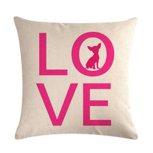 将图片加载到图库查看器，Pet Dog Elegant Design Linen Cotton Throw Pillow Covers Dog Pattern Cotton Throw Pillow Covers Car Sofa Cushion Cover Pillowcases Couch Cushion Cover Home Sofa Bed Decorative Pillows
