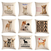 将图片加载到图库查看器，Pet Dog Elegant Design Linen Cotton Throw Pillow Covers Dog Pattern Cotton Throw Pillow Covers Car Sofa Cushion Cover Pillowcases Couch Cushion Cover Home Sofa Bed Decorative Pillows
