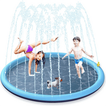 将图片加载到图库查看器，Pet Swimming Pool Pet Sprinkler Pad Inflatable Water Spray Mat Tub Summer Play Cooling Mat Dog Bathtub Dog Cooling Mat Pet Bed Sprinkler Pad for Dogs &amp; Kids PVC Splash Pad for Kids Age Water Toys for Summer Outdoor
