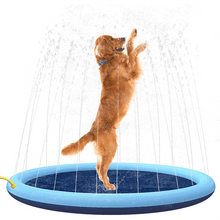 将图片加载到图库查看器，Pet Swimming Pool Pet Sprinkler Pad Inflatable Water Spray Mat Tub Summer Play Cooling Mat Dog Bathtub Dog Cooling Mat Pet Bed Sprinkler Pad for Dogs &amp; Kids PVC Splash Pad for Kids Age Water Toys for Summer Outdoor

