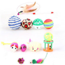 将图片加载到图库查看器，Pets Cat Toys Mouse Shape Balls Shapes Cat Interactive Pet Toys Assortments Foldable Rainbow Tunnel Cat Feather Interactive Feather Toy Fluffy Mouse Cat Love New Pet Toy Funny Cat Stick Mouse Supplies Value Bundle
