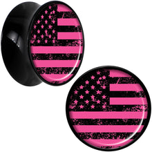 将图片加载到图库查看器，Black Acrylic Pink American Flag Saddle Plug Set 20mm
