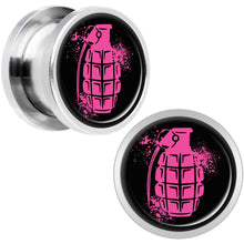 将图片加载到图库查看器，Pink Grenade Steel Screw Fit Plug Set 1/2
