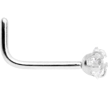 Load image into Gallery viewer, 20G 1/4 Clear Star 3mm CZ Gem Steel L-Shape Nose Ring
