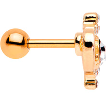 Load image into Gallery viewer, 1/4 Clear Gem Rose Gold PVD Heart Cluster Cartilage Tragus Earring
