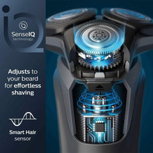 Load image into Gallery viewer, Philips Wet &amp; Dry Shaver 5000 with SkinIQ Tech + Shave Heads, Charging &amp; Cleaning Base (Refurbished)
