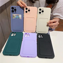 将图片加载到图库查看器，Phone Case For iphone 11 12 13 pro max XR X XS Max 12 mini 12 pro Soft Silicone Wallet Card Holder Cover For iPhone Wallet Case Compatible with iPhone 13 Secure Card Wallet Case
