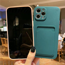 将图片加载到图库查看器，Phone Case For iphone 11 12 13 pro max XR X XS Max 12 mini 12 pro Soft Silicone Wallet Card Holder Cover For iPhone Wallet Case Compatible with iPhone 13 Secure Card Wallet Case
