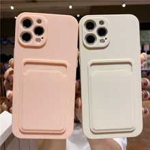 将图片加载到图库查看器，Phone Case For iphone 11 12 13 pro max XR X XS Max 12 mini 12 pro Soft Silicone Wallet Card Holder Cover For iPhone Wallet Case Compatible with iPhone 13 Secure Card Wallet Case

