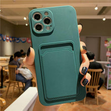 将图片加载到图库查看器，Phone Case For iphone 11 12 13 pro max XR X XS Max 12 mini 12 pro Soft Silicone Wallet Card Holder Cover For iPhone Wallet Case Compatible with iPhone 13 Secure Card Wallet Case
