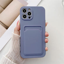 将图片加载到图库查看器，Phone Case For iphone 11 12 13 pro max XR X XS Max 12 mini 12 pro Soft Silicone Wallet Card Holder Cover For iPhone Wallet Case Compatible with iPhone 13 Secure Card Wallet Case
