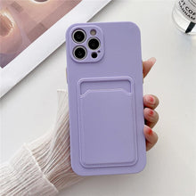 将图片加载到图库查看器，Phone Case For iphone 11 12 13 pro max XR X XS Max 12 mini 12 pro Soft Silicone Wallet Card Holder Cover For iPhone Wallet Case Compatible with iPhone 13 Secure Card Wallet Case
