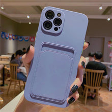 将图片加载到图库查看器，Phone Case For iphone 11 12 13 pro max XR X XS Max 12 mini 12 pro Soft Silicone Wallet Card Holder Cover For iPhone Wallet Case Compatible with iPhone 13 Secure Card Wallet Case
