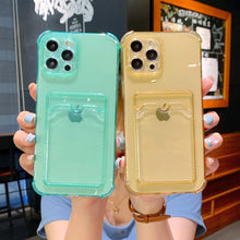 Load image into Gallery viewer, Phone Case For IPhone 12 13 14 Mini Case For iphone Cute Case Cover Soft Silicone Wallet Card Holder Clear Heavy Duty Protective Crystal Clear Back Cover with Shockproof Bumper Case
