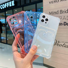 Load image into Gallery viewer, Phone Case For IPhone 12 13 14 Mini Case For iphone Cute Case Cover Soft Silicone Wallet Card Holder Clear Heavy Duty Protective Crystal Clear Back Cover with Shockproof Bumper Case
