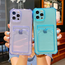 Load image into Gallery viewer, Phone Case For IPhone 12 13 14 Mini Case For iphone Cute Case Cover Soft Silicone Wallet Card Holder Clear Heavy Duty Protective Crystal Clear Back Cover with Shockproof Bumper Case
