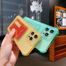 Load image into Gallery viewer, Phone Case For IPhone 12 13 14 Mini Case For iphone Cute Case Cover Soft Silicone Wallet Card Holder Clear Heavy Duty Protective Crystal Clear Back Cover with Shockproof Bumper Case
