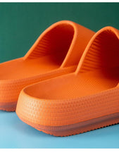 Load image into Gallery viewer, Pillow Slides Slippers Comfy Shoes Non-slip Bathroom Home Thicked Bottom Slippers Women's Sandals Summer Flip Flops Open Toe Pillow Shower Shoes EVA Slides Soft Spa Cloud Slippers
