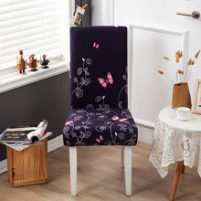 Load image into Gallery viewer, Pink Butterfly Print Elastic Chair Cover for Home Decoration Elastic Slipcovers Chair Seat Covers For Dining Room  Chair Slipcovers for Dining Room Chair seat Covers Chair Protectors for Party Pet Protection Universal Fit Soft Polyester
