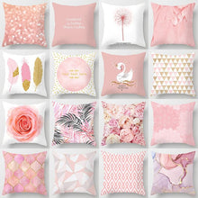Load image into Gallery viewer, Pink Feather Pillowcase Decorative Sofa Cushion Case Bed Pillow Cover Soft Decorative Square Throw Pillow Cover Cushion Covers Pillow Case Home Decor Decorations for Sofa Couch Bed Chair Home Decor Car Cushion Cover Cute Pillow Case 45X45CM
