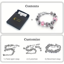 Load image into Gallery viewer, Pink Heart-Shaped Pendant Bracelet
