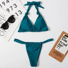 将图片加载到图库查看器，Pink Woman Summer Swimsuit Mini Lace Up Adjustable Bikinis Set Beachwear Top Swimwear Women Swimming Wear Colorful Beach Bathing Suit
