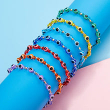 Load image into Gallery viewer, Pinky Promise Blue Bracelet Sets Colorful Crystal Bead Rope Chain Lucky Couple Bracelets Colorful Eye Bracelets Handmade Braided Rope Bracelets For Women Friendship Charm Jewelry
