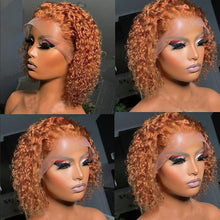 Load image into Gallery viewer, Pixie Cut Short Curly Wig Human Hair Wigs Pre Plucked Brazilian Deep Water Wave Virgin Lace Front Wig For Women With Baby Hair Wigs For Black Women Gifts for Girlfriends
