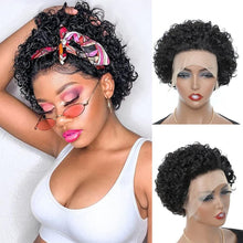 Load image into Gallery viewer, Pixie Cut Short Curly Wig Human Hair Wigs Pre Plucked Brazilian Deep Water Wave Virgin Lace Front Wig For Women With Baby Hair Wigs For Black Women Gifts for Girlfriends
