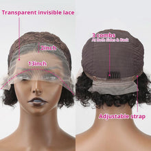 Load image into Gallery viewer, Pixie Cut Wig Short Bob Curly Lace Frontal Human Hair Wig Transparent Lace Wig For Women Deep Wave Human Hair Wigs For Black Women Gifts for Girlfriends
