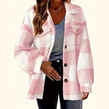Load image into Gallery viewer, Plaid Pattern Button Front Jacket, Elegant Long Sleeve Warm Outerwear For Fall &amp; Winter
