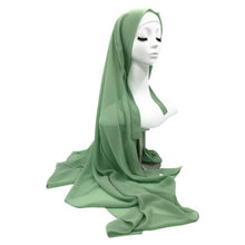 将图片加载到图库查看器，Plain Colorful Soft Lightweight Chiffon Elegant Hijab Scarf With Bandage Non-Slip Chiffon Echarpe Elegant Breathable Islam Long Hijabs Headband Fashion Turban Headwrap For Women
